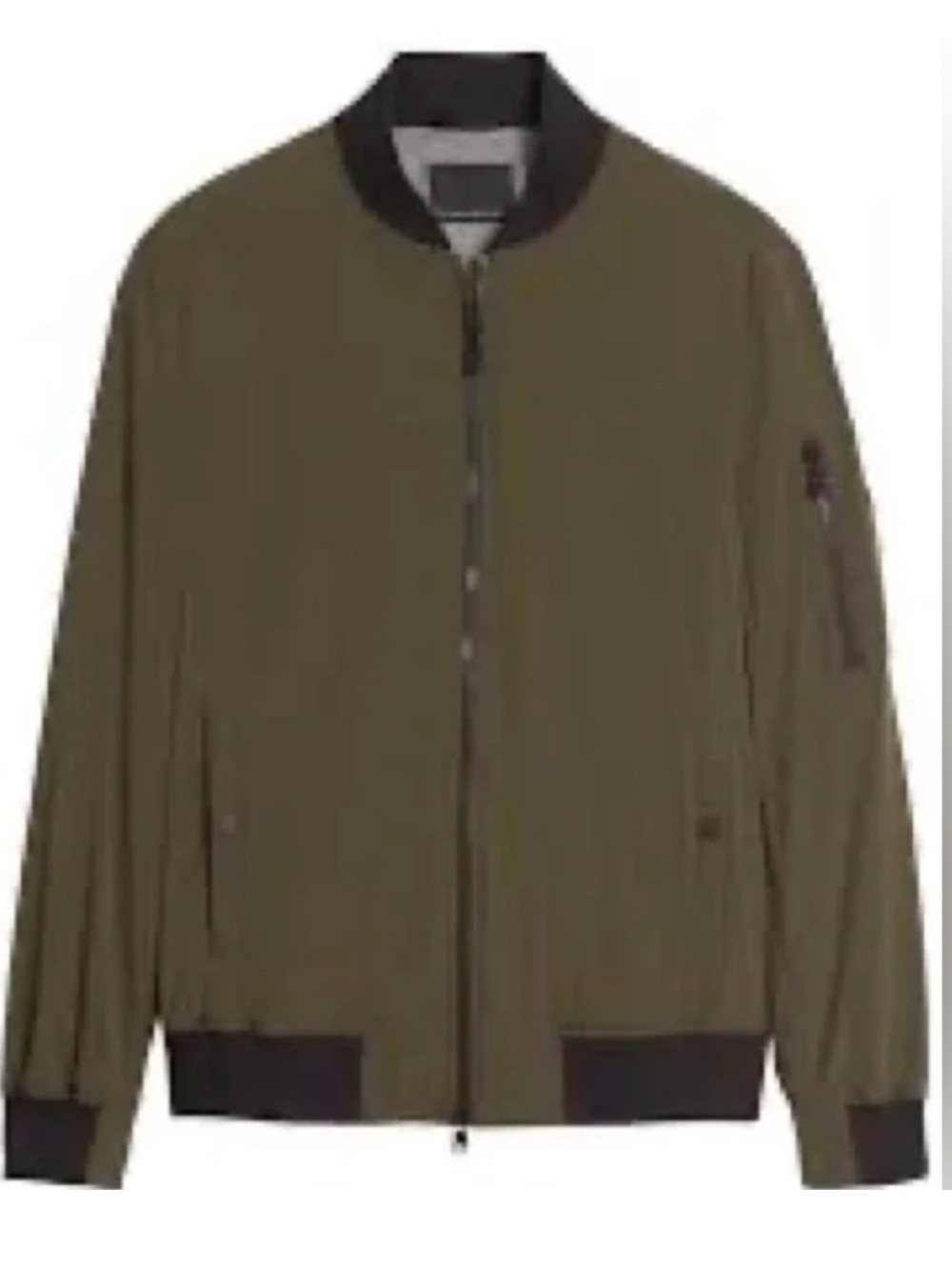 Banana Republic Olive Green Bomber Jacket with Black Trim